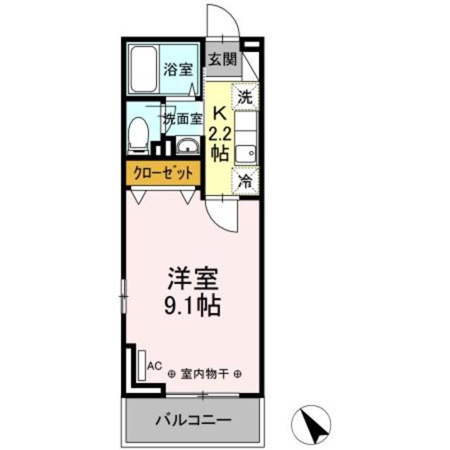 レジデンス甲州街道 I(1K/1階)の間取り写真