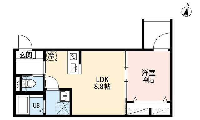 ROBOT HOME 北浦和(1LDK/1階)の間取り写真
