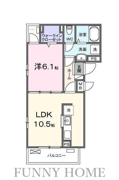 メゾン アイティ クイーン(1LDK/3階)の間取り写真
