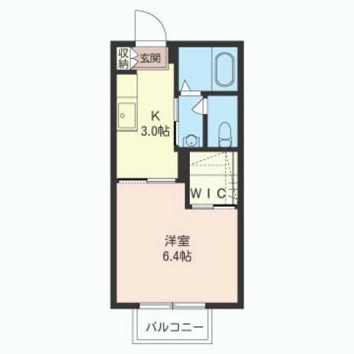 アビタシオン(1K/2階)の間取り写真