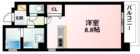 イーストコート垂水町(ワンルーム/2階)の間取り写真