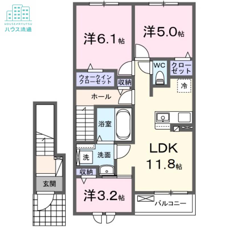 ビエント デ ルイ(3LDK/2階)の間取り写真