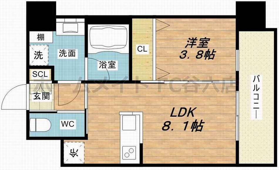 エスタート御幣島(1LDK/2階)の間取り写真