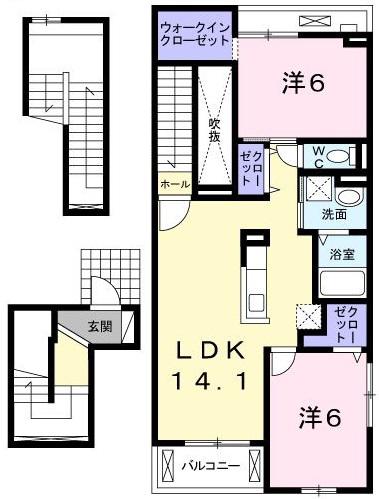 アメニティ コートII(2LDK/3階)の間取り写真