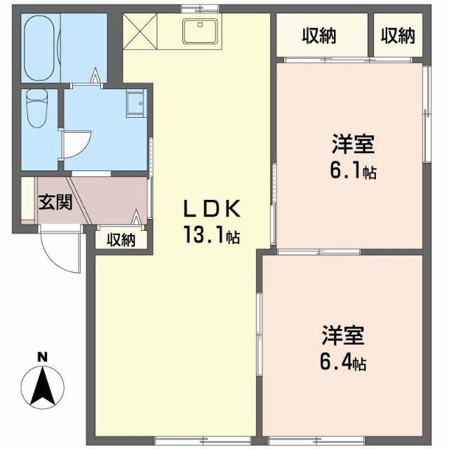 ルミエールコーポ(2LDK/1階)の間取り写真