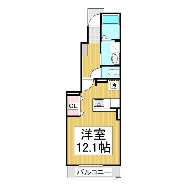 エアリ- スクエア(ワンルーム/1階)の間取り写真