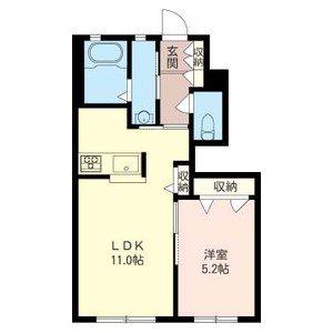 ローデンハイム(1LDK/1階)の間取り写真