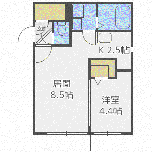 PRENDRE N12(1LDK/4階)の間取り写真