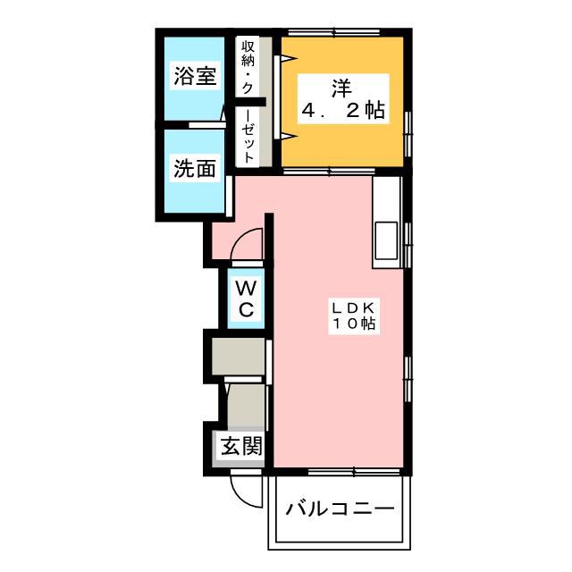 ベル小池IV(1LDK/1階)の間取り写真