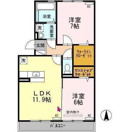エスペランサ(2LDK/2階)の間取り写真
