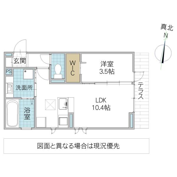 ソラーロ(1LDK/1階)の間取り写真