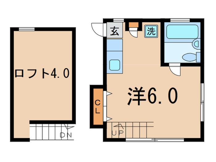カズ・ホームライク(ワンルーム/2階)の間取り写真