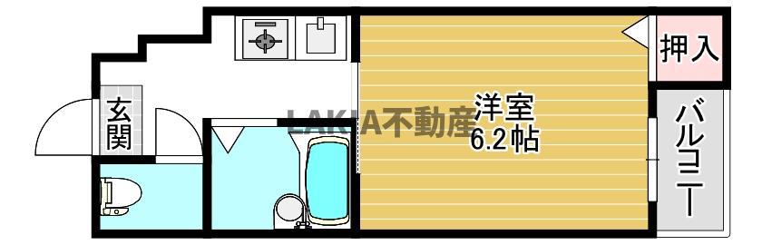 ヴェール天王寺(1K/3階)の間取り写真
