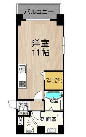 M.HILLS西本町(1K/4階)の間取り写真