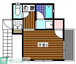 SNハイツ(ワンルーム/2階)の間取り写真