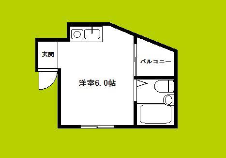 淡路西山マンション(ワンルーム/3階)の間取り写真