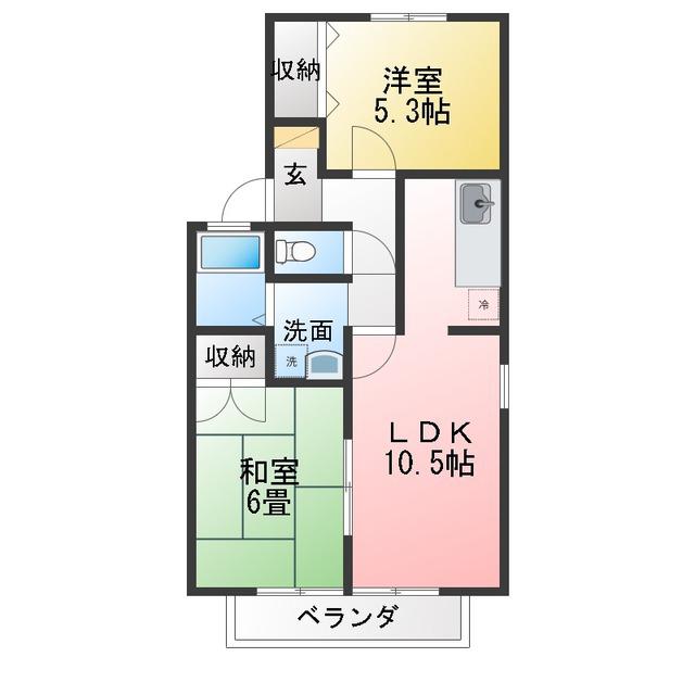 パルティール95(2LDK/2階)の間取り写真