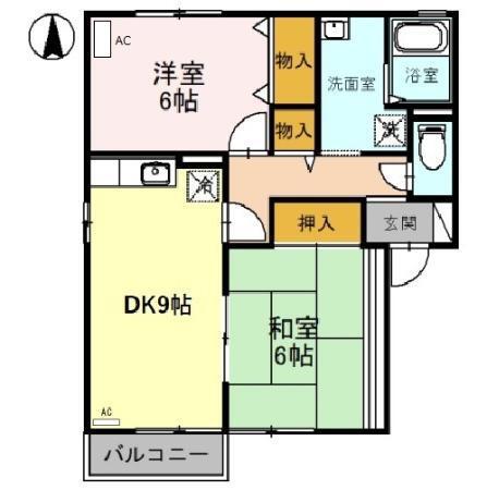 メゾンHIRO(2DK/1階)の間取り写真
