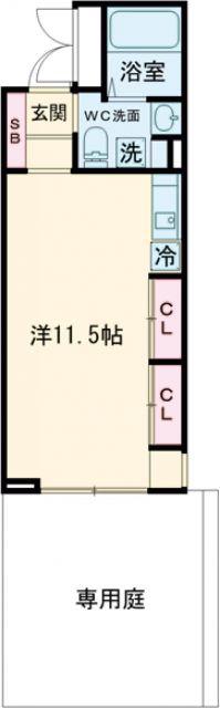 COZY奈良公園(ワンルーム/1階)の間取り写真