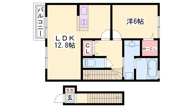 グランクレール(1LDK/1階)の間取り写真