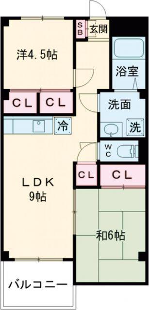 セントラルコーポ フェニックス(2LDK/3階)の間取り写真