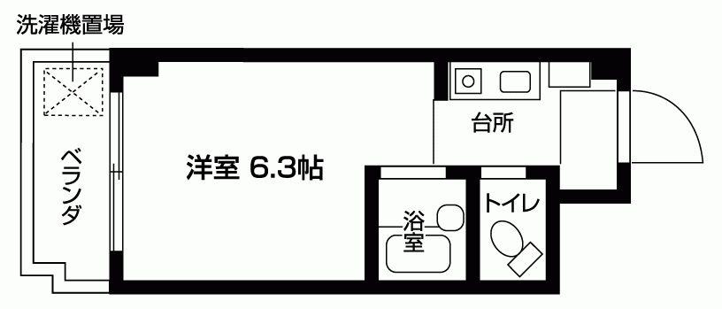 プリオール31(ワンルーム/1階)の間取り写真
