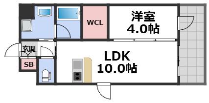 グランドゥーエ永和駅前(1LDK/8階)の間取り写真