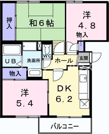 グレースフル(3DK/1階)の間取り写真