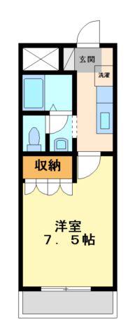 ミユキガーデン(1K/4階)の間取り写真