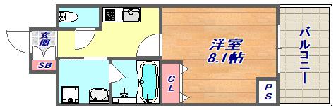 ラフィーチェ住吉本町(2K/2階)の間取り写真