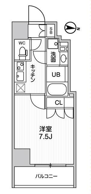 ガリシア森下V(1K/11階)の間取り写真