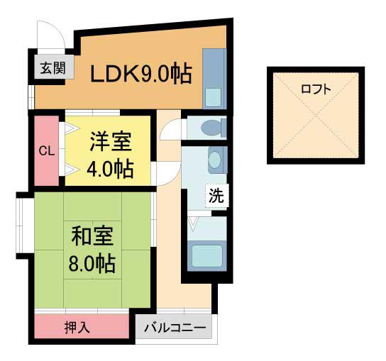 アーバンハイム2(1SLDK/3階)の間取り写真