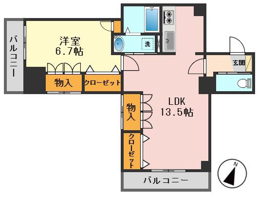 FLAT3(1LDK/3階)の間取り写真