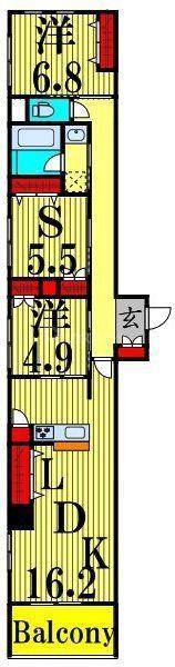 レガリア(2SLDK/2階)の間取り写真