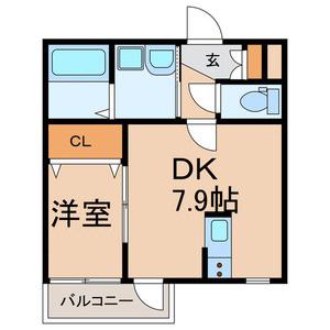 グレイス稲毛台(1DK/1階)の間取り写真