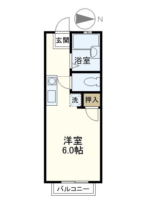 ハイツ寿(ワンルーム/2階)の間取り写真