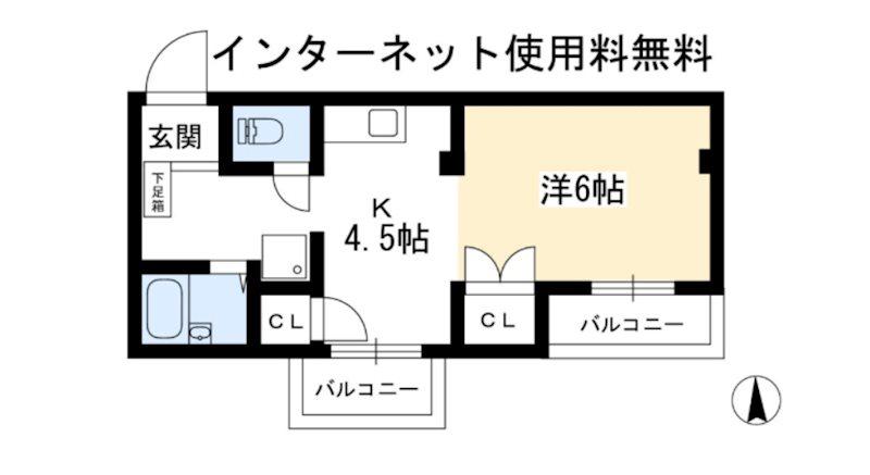 エル藤田(1K/3階)の間取り写真