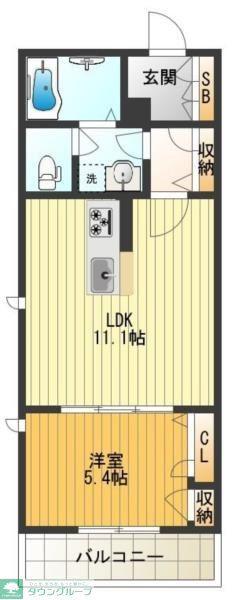 クラリス・Y(1LDK/2階)の間取り写真