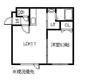 OLIVE栄町(1LDK/1階)の間取り写真