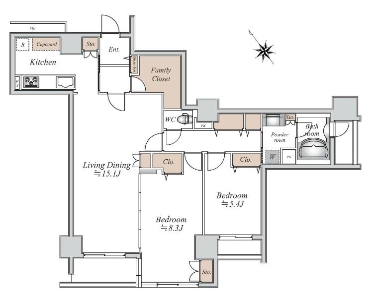GREEN HOMES 2(2SLDK/6階)の間取り写真