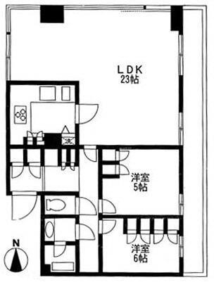 サングレイス吉野町(2LDK/6階)の間取り写真