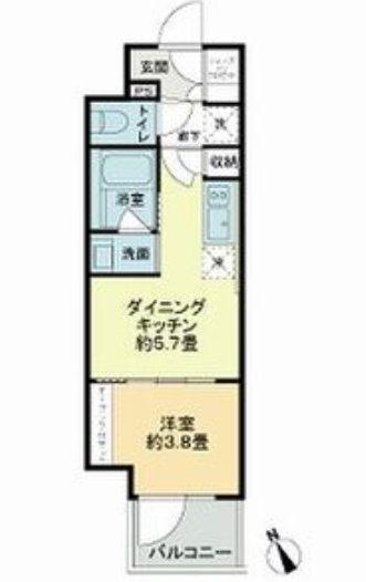 ザ・ライオンズフォーシア今池(1DK/3階)の間取り写真