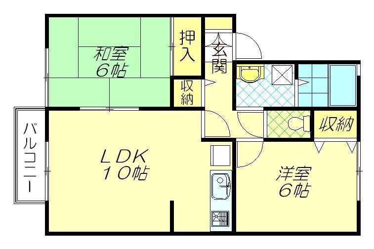 CEST SI BON 翔也(2LDK/2階)の間取り写真