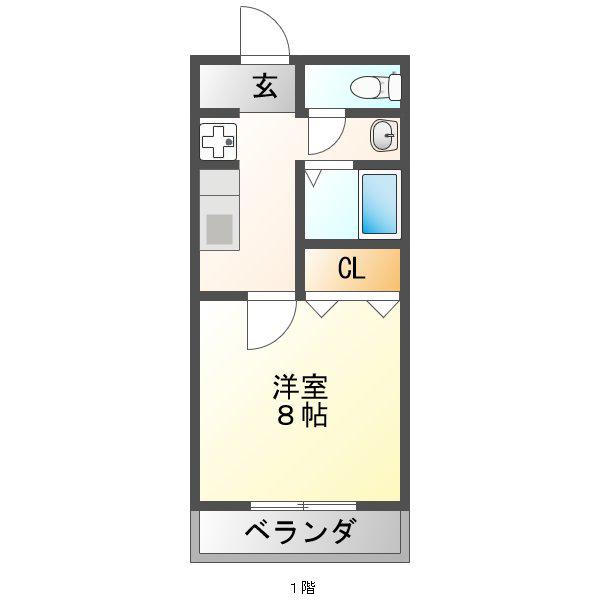 カノン本郷(1K/2階)の間取り写真
