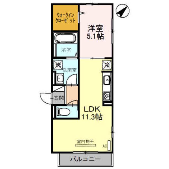 シェソワ フルール(1LDK/3階)の間取り写真