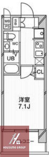 エクゼ天神橋(1K/2階)の間取り写真