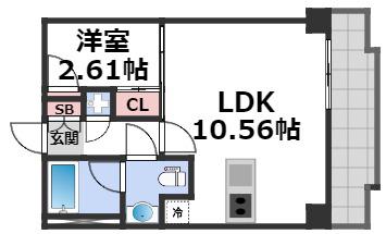 ドリームネオポリス・桜ノ宮(1LDK/4階)の間取り写真