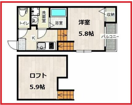 ステージ青井(1K/1階)の間取り写真