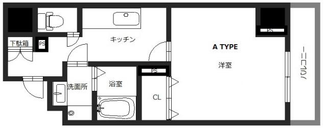 エクセル姫路(1K/5階)の間取り写真