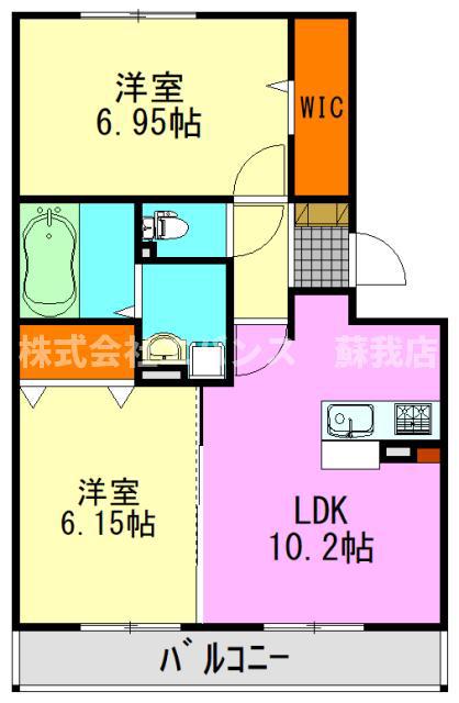 ラファエル(2LDK/3階)の間取り写真